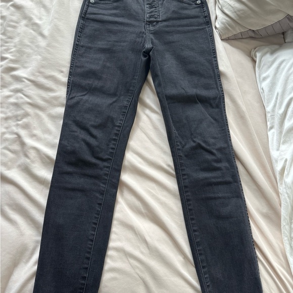 Madewell 10" High Rise Skinny Jeans in Berkeley Black Button Fly Raw Hem | 23P - Picture 4 of 5